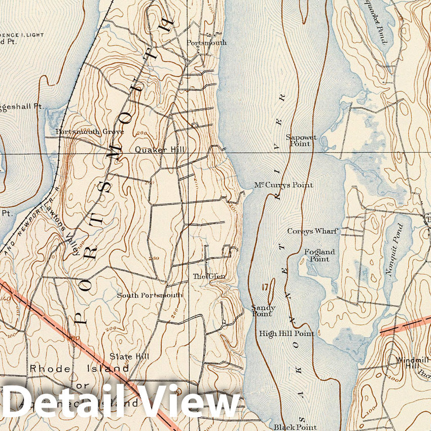 Historic Map : State Atlas Map, R.I. sheet 6. 1891 - Vintage Wall Art