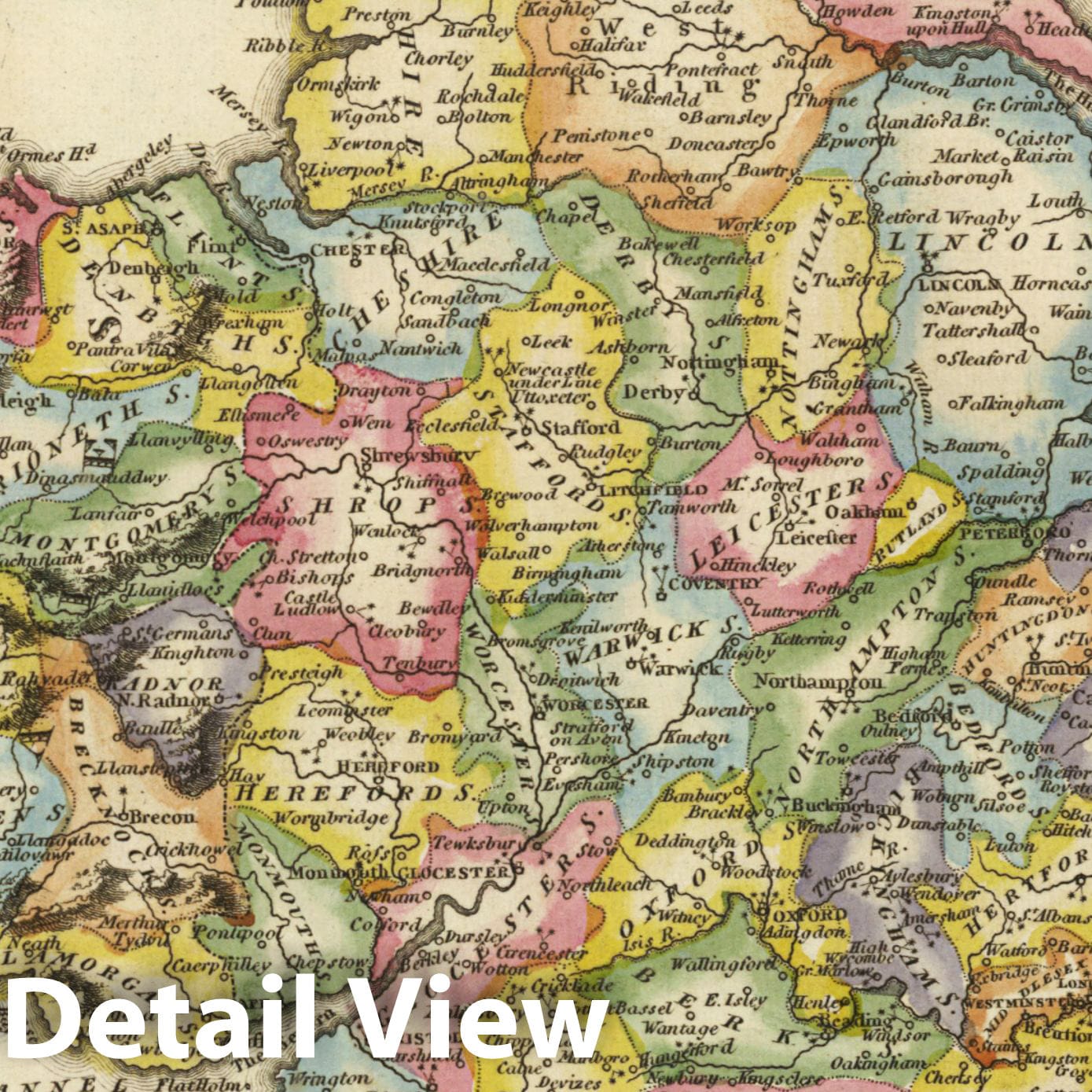 Historic Map - World Atlas Map, England and Wales. 1822 - Vintage Wall Art