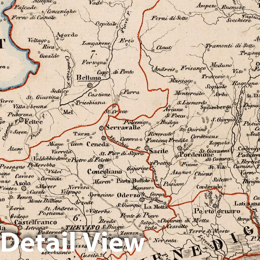 Historic Map : Austria, V.3:11-15:XI:1.Oesterreich. D. Italienis: Erbstaaten. II. Herzogth: Venedig 1828 , Vintage Wall Art