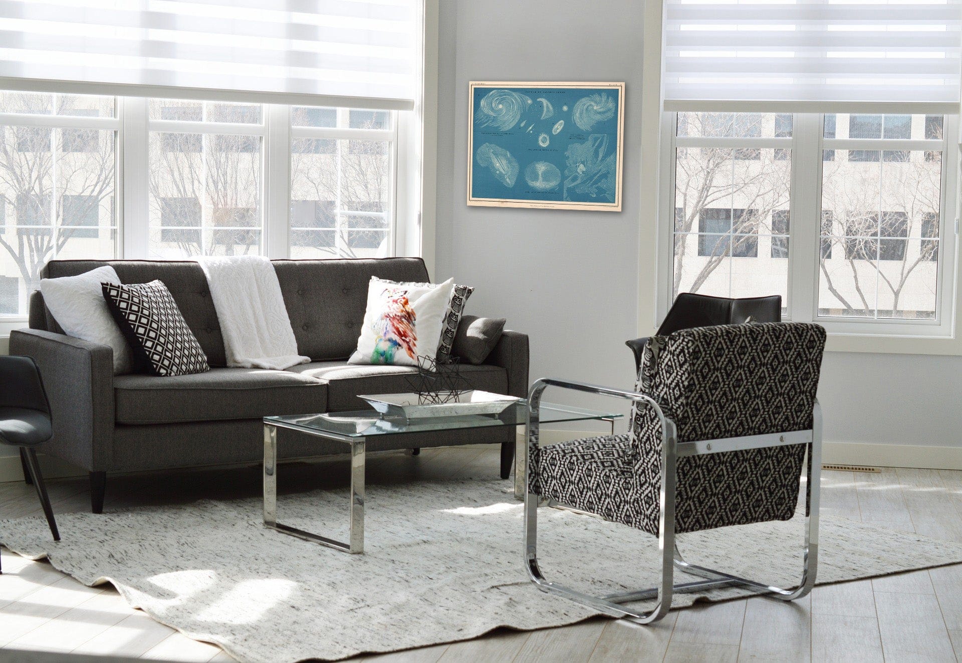 Historic Map : Celestial Atlas Map, Plate 12. Nebulae. 1869 - Vintage Wall Art