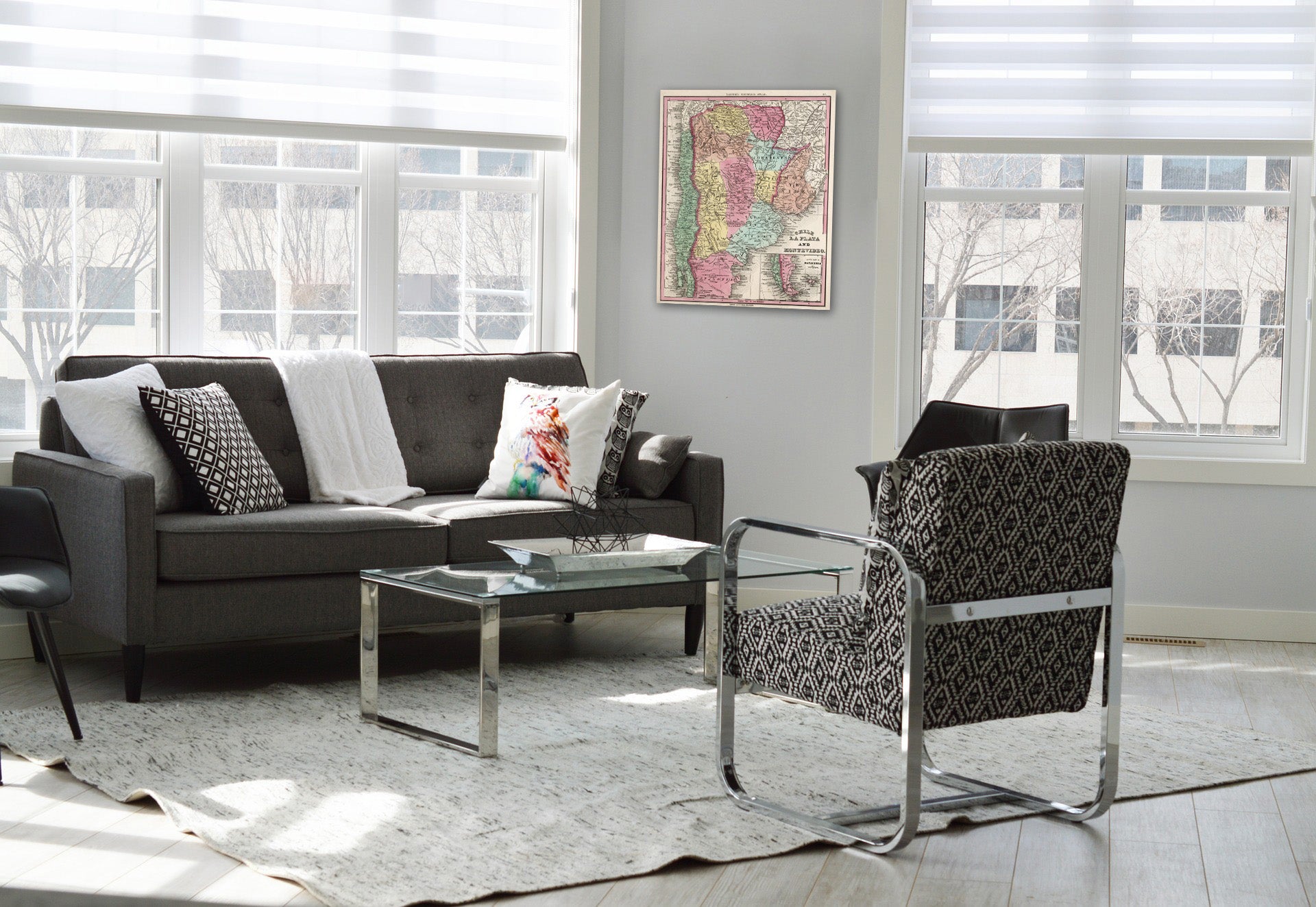 Historic Map : Chile,Chile, La Plata and Montevideo. 1842 , Vintage Wall Art