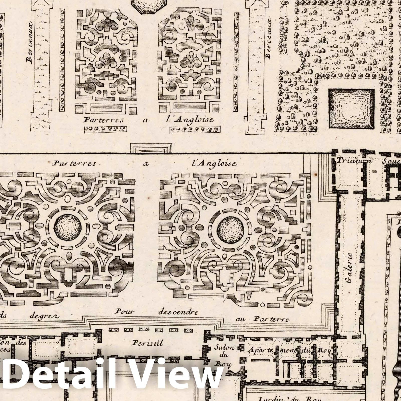 Historic Wall Map : World Atlas Map, View: Plan du Palais de Trianon. 1700 - Vintage Wall Art