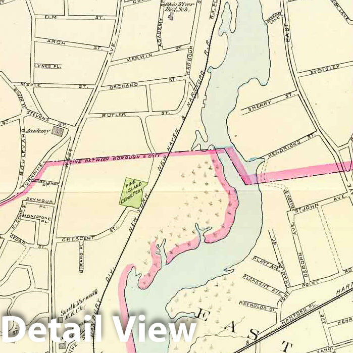 Historic Map : State Atlas Map, Norwalk, S. Norwalk. 1893 - Vintage Wall Art