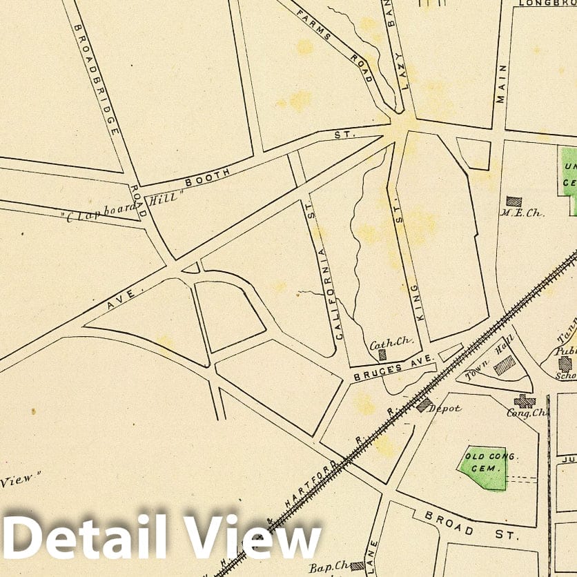 Historic Map : State Atlas Map, Stratford. 1893 - Vintage Wall Art