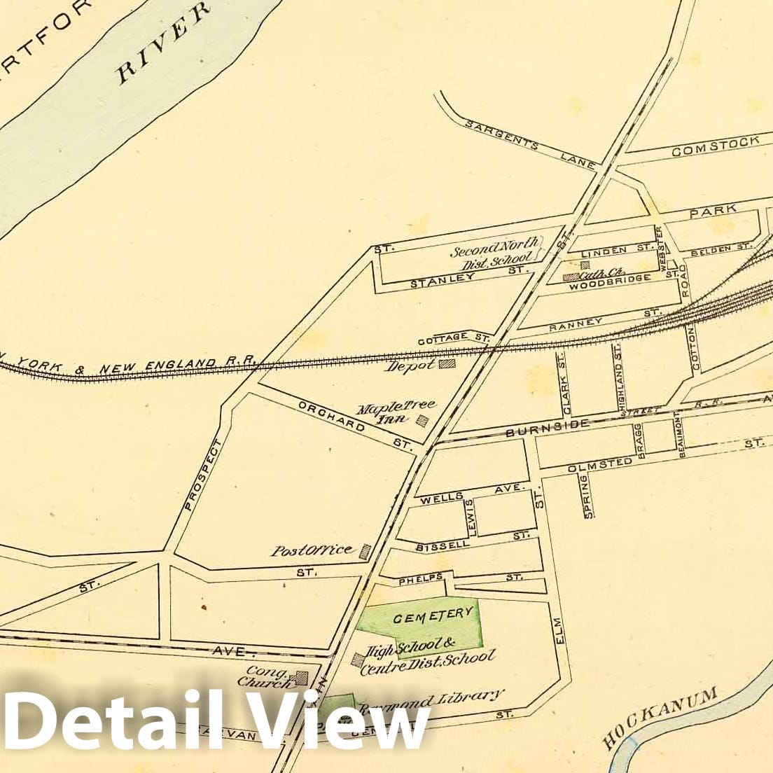 Historic Map : State Atlas Map, East Hartford. 1893 - Vintage Wall Art