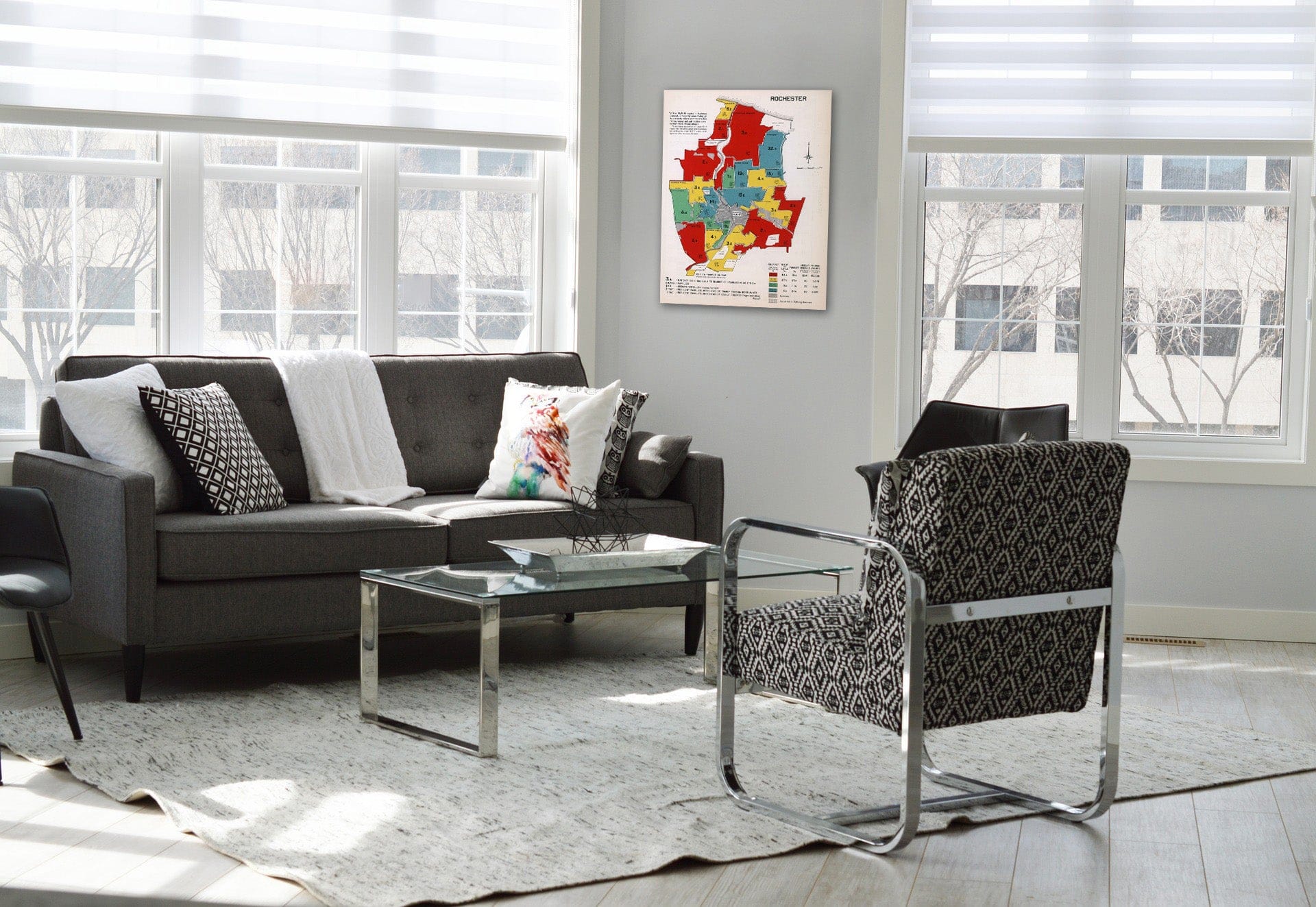 Historic Map : Rochester. 1932 - Vintage Wall Art