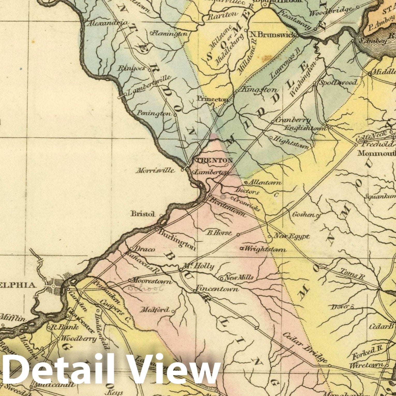 Historic Map : World Atlas Map, New Jersey. 1822 - Vintage Wall Art