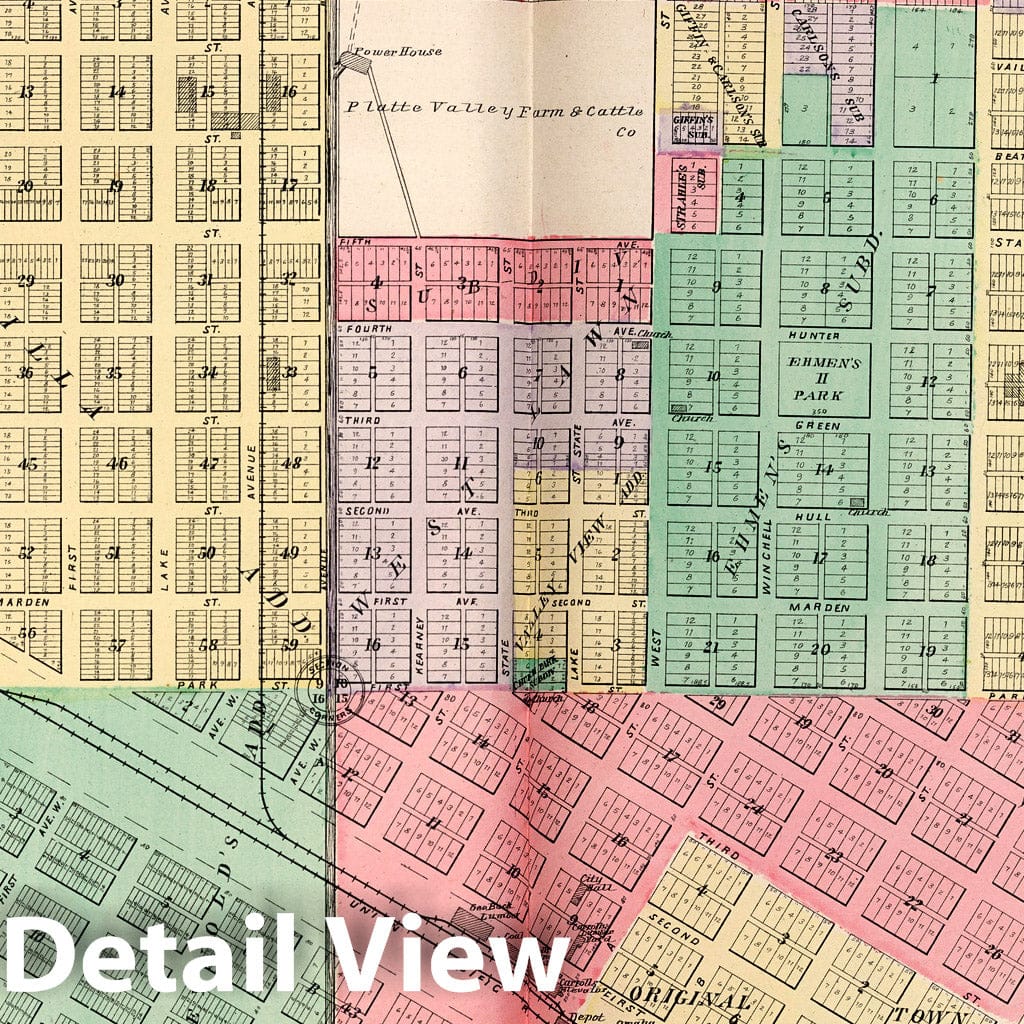 Historic Map : Dawson County Nebraska, County Atlas Map, Gothenburg. Farnam. 1904 - Vintage Wall Art