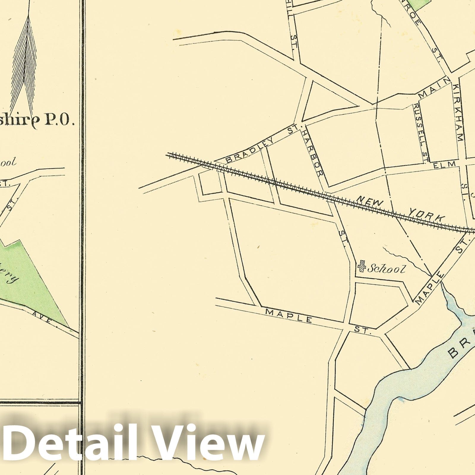 Historic Map - State Atlas Map, Branford, Cheshire, N. Haven. 1893 - Vintage Wall Art