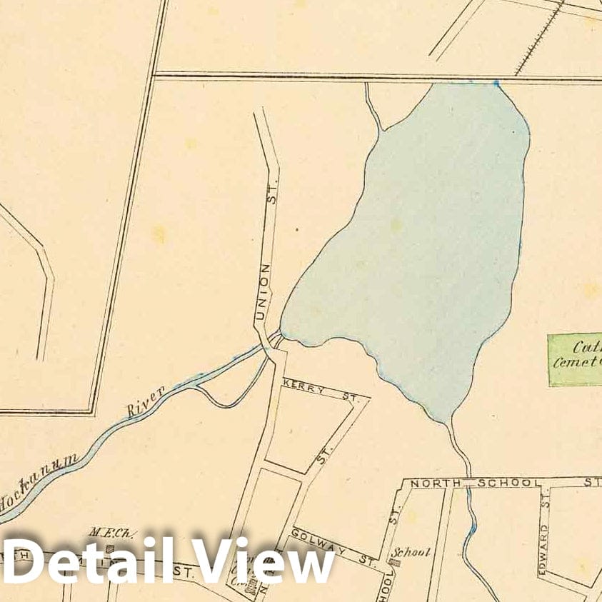 Historic Map : State Atlas Map, Manchester, Suffield, Broad Brook. 1893 - Vintage Wall Art