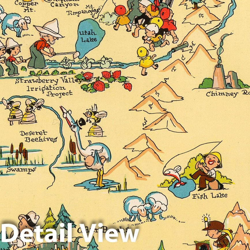 Historic Map : Utah. 1935 - Vintage Wall Art