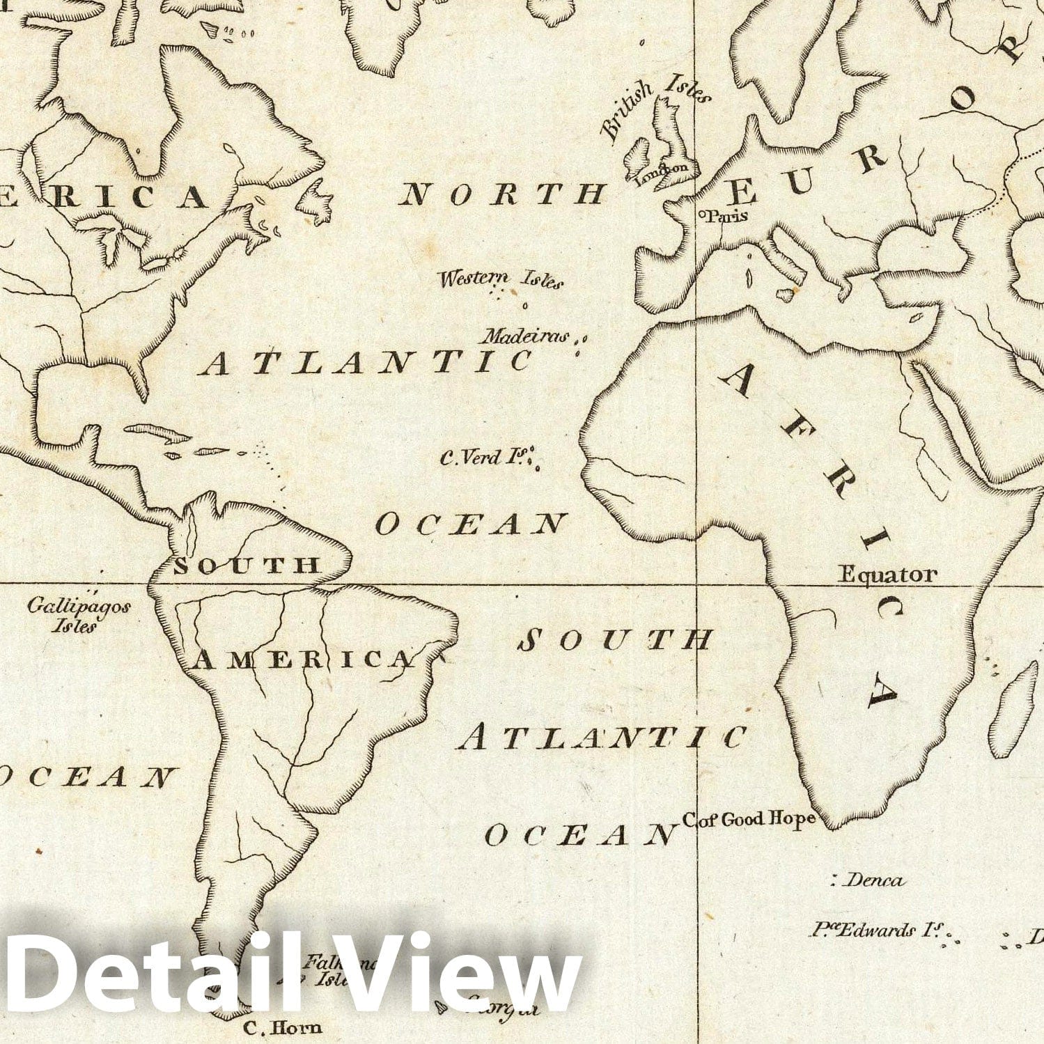 Historic Map : Map of the World Exhibiting all the New Discoveries, 1794 - Vintage Wall Art