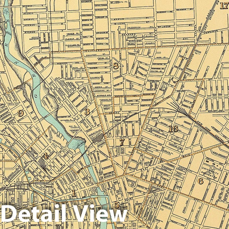 Historic Map : State Atlas Map, Rochester. 1895 - Vintage Wall Art