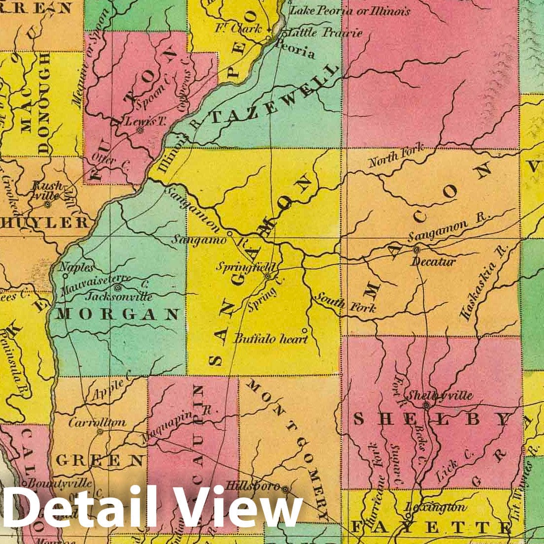 Historic Map : Classical Atlas Map, Illinois. 1831 - Vintage Wall Art