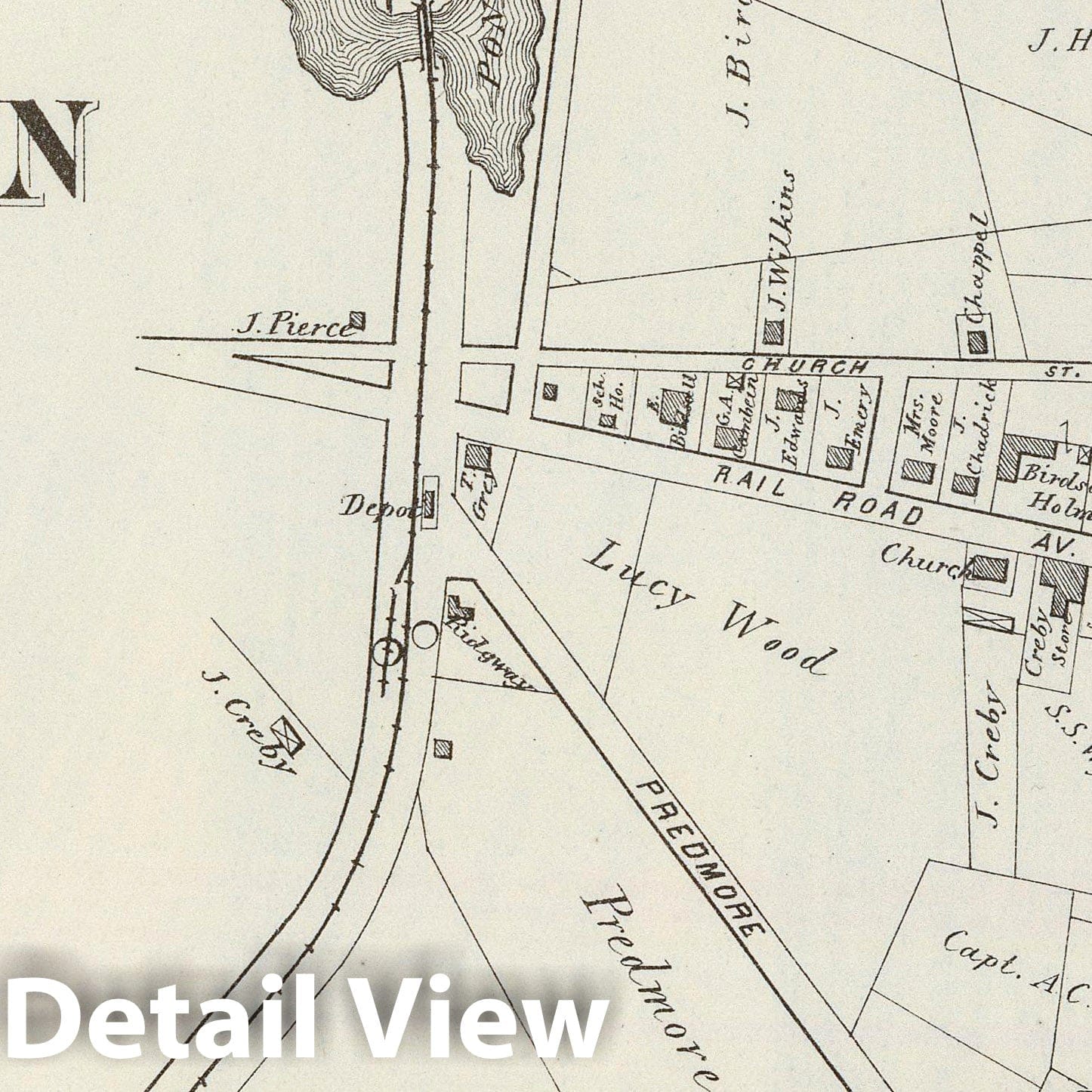 Historic Map : State Atlas Map, Waretown. 1878 - Vintage Wall Art