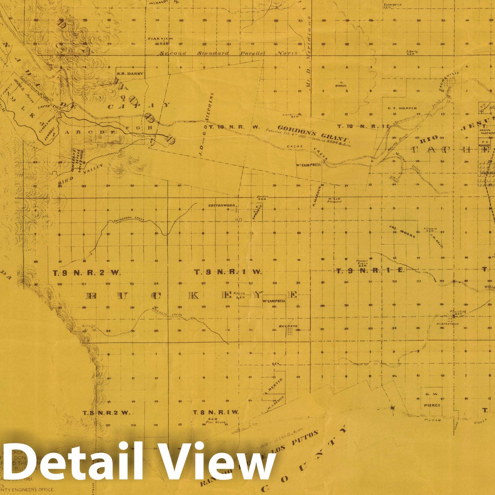 Historic Map : Official Map of Yolo County, California, 1871 - Vintage Wall Art