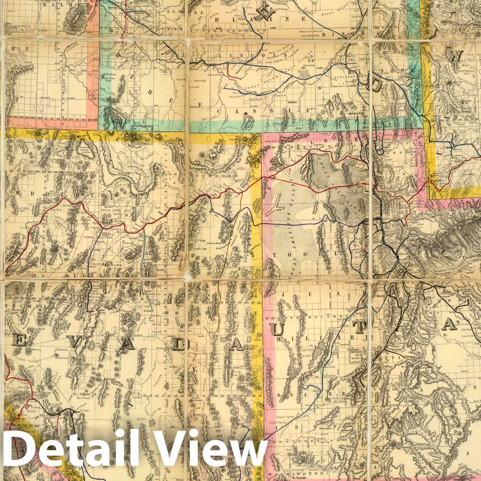 Historic Map : Rand - McNally official Railway Map of The Pacific Coast States Including Territory East To Denver, 1901 - Vintage Wall Art