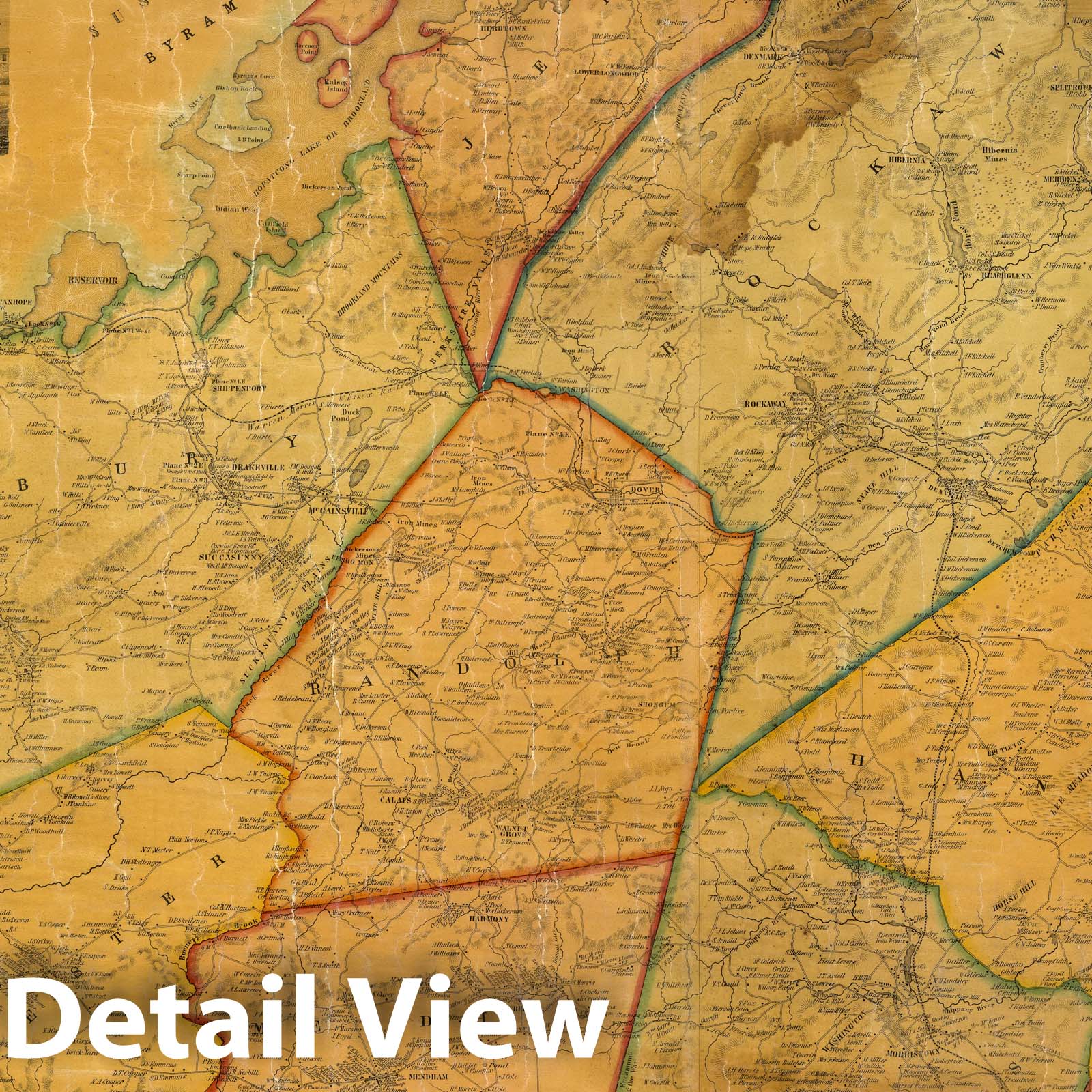 Historic Map : Map of Morris County, New Jersey, 1853 - Vintage Wall Art