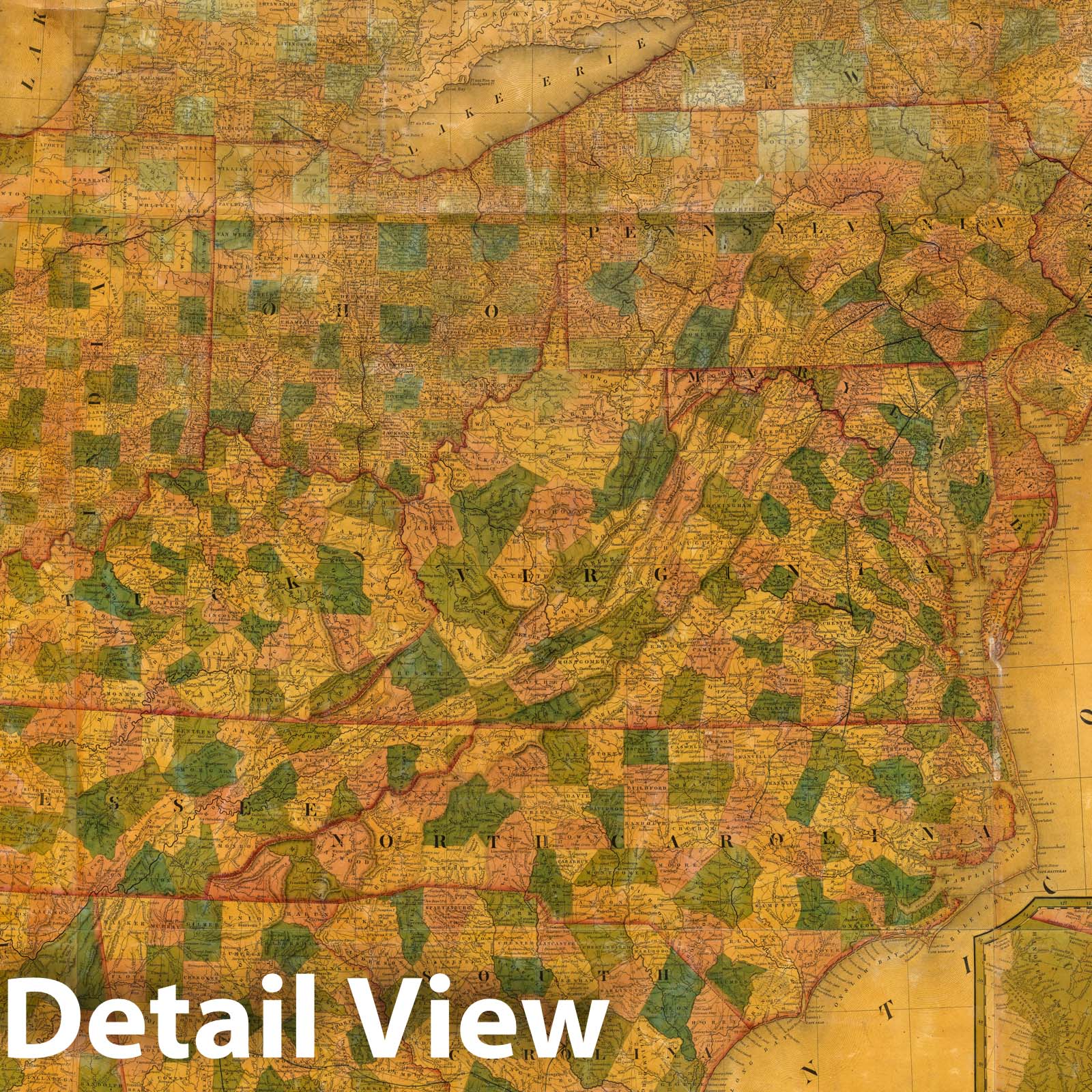 Historic Map : Mitchell's Reference & Distance Map of The United States, 1841 - Vintage Wall Art
