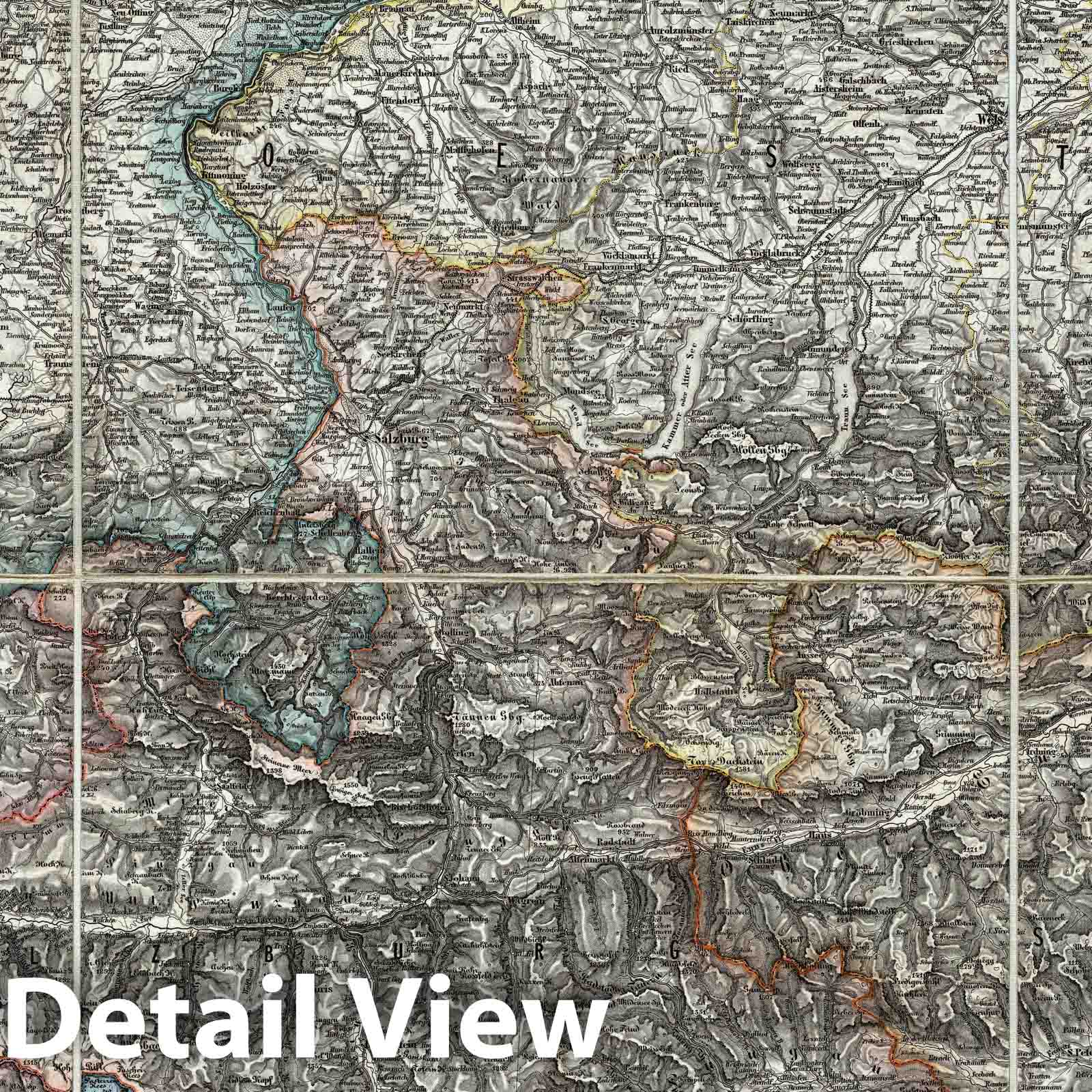 Historic Map : Germany; Austria, Central Europe Case Map, Sheet VII: Karte Des Oesterreichischen Kaiserstaates. 1856 , Vintage Wall Art