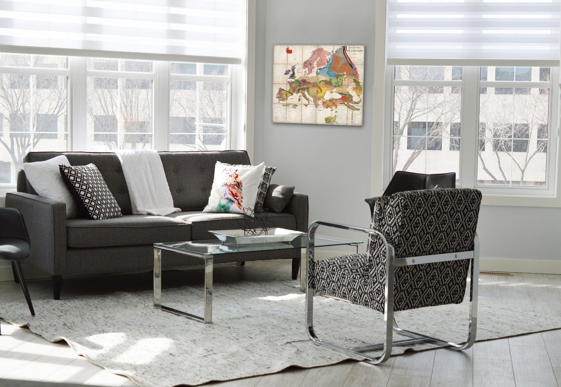 Historic Map : Case Map, Carte Geologique De L'Europe. 1875 - Vintage Wall Art