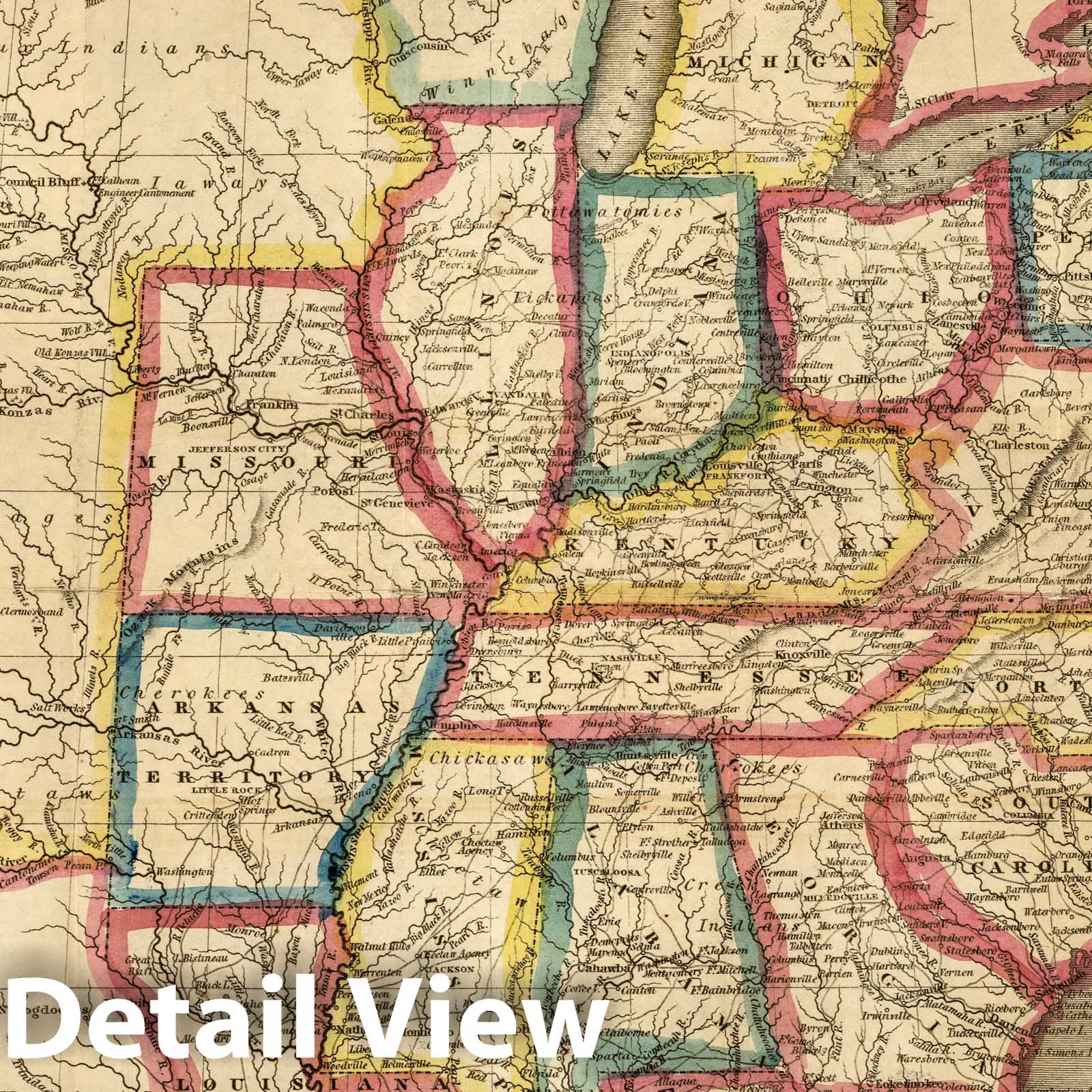 Historic Map : Pocket Map, United States 1832 - Vintage Wall Art