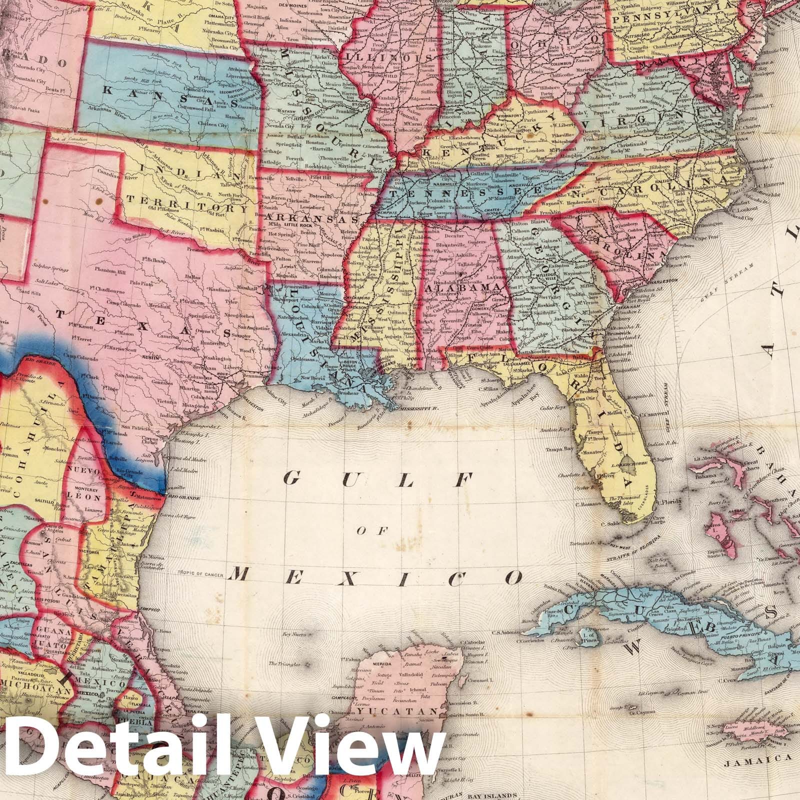 Historic Map : Pocket Map, United States 1861 - Vintage Wall Art