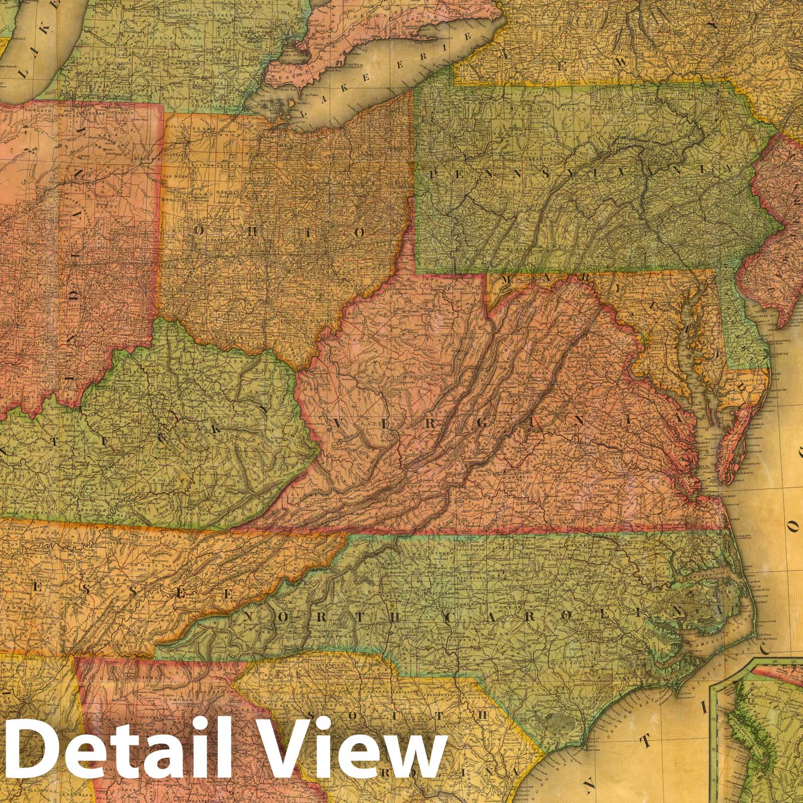 Historic Map : New Map of the United States, 1834 - Vintage Wall Art