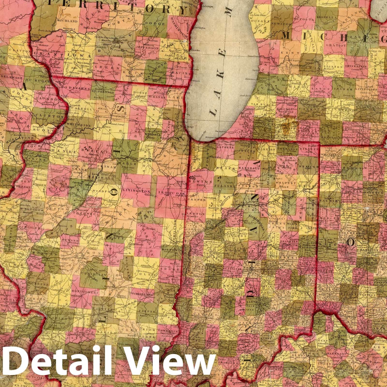 Historic Map : New Map of The Western States, 1846 - Vintage Wall Art