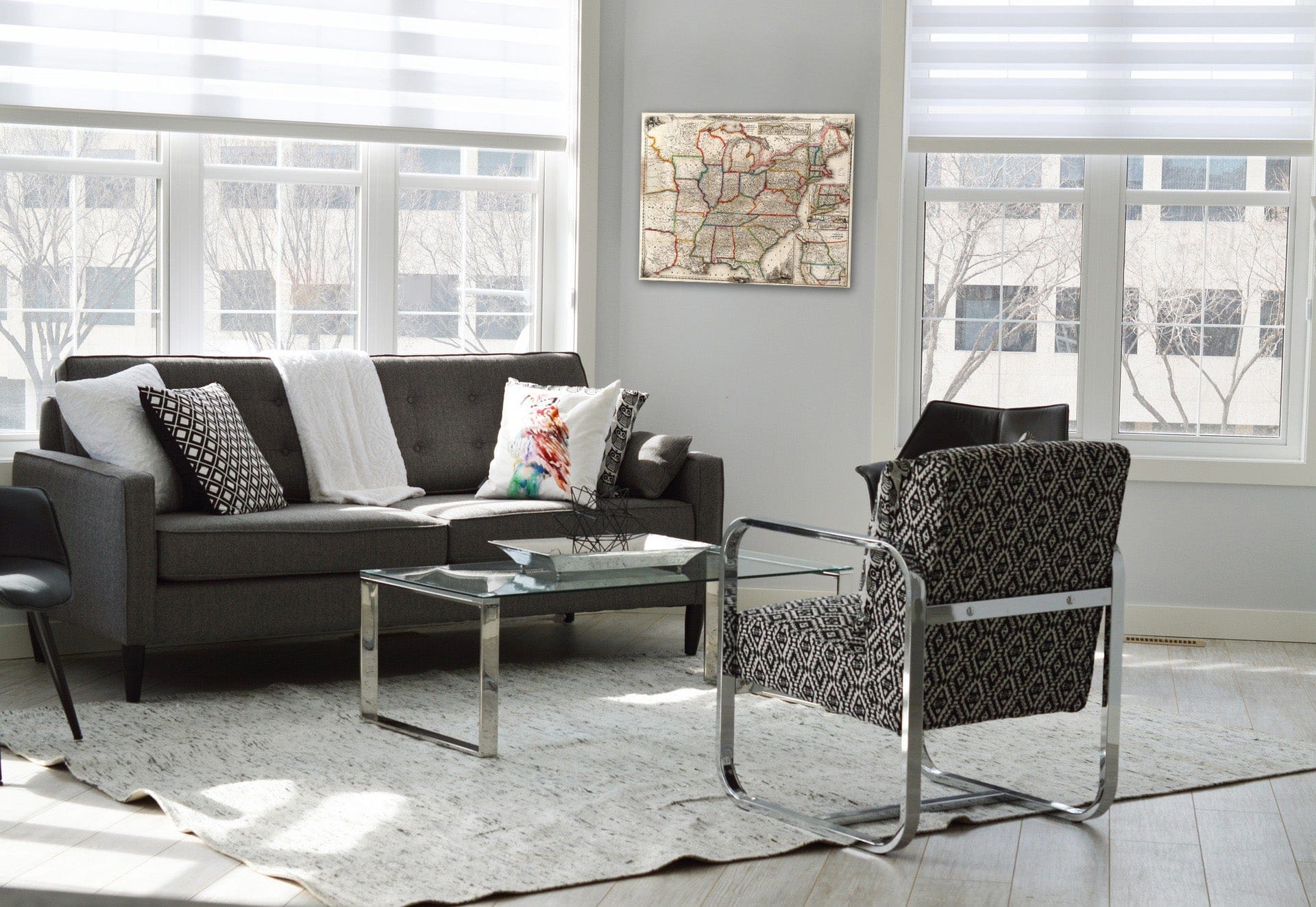 Historic Map : Pocket Map, United States 1852 - Vintage Wall Art