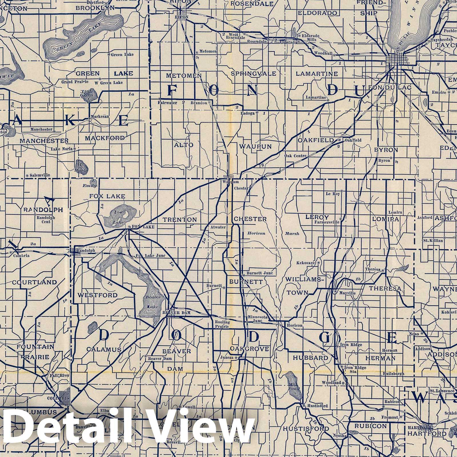 Historic Map : Section 2. Bicycle Road Map of Wisconsin, 1897 - Vintage Wall Art