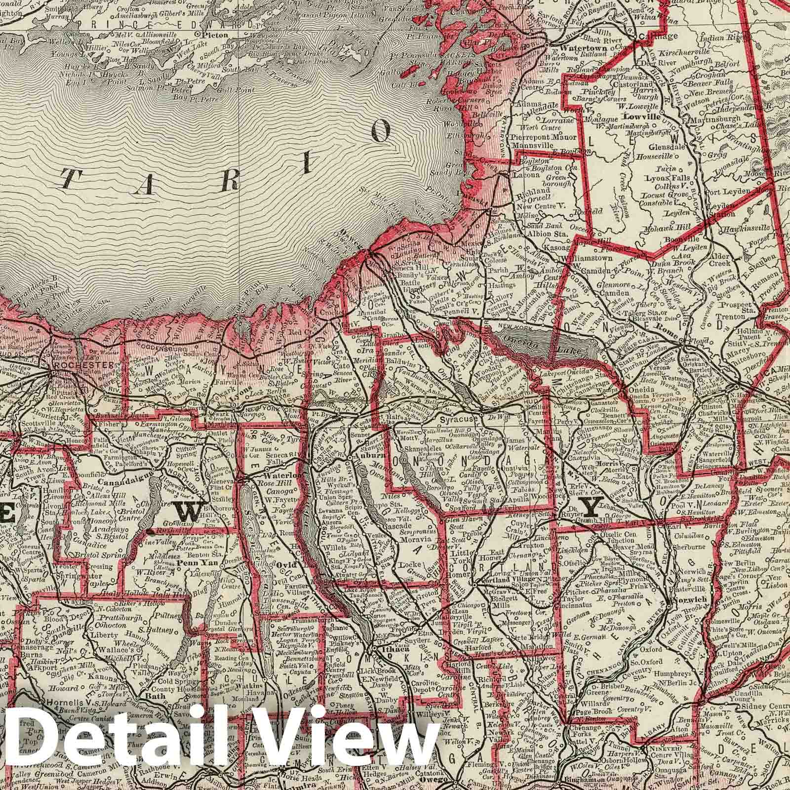 Historic Map : Pocket Map, State of New York 1881 - Vintage Wall Art