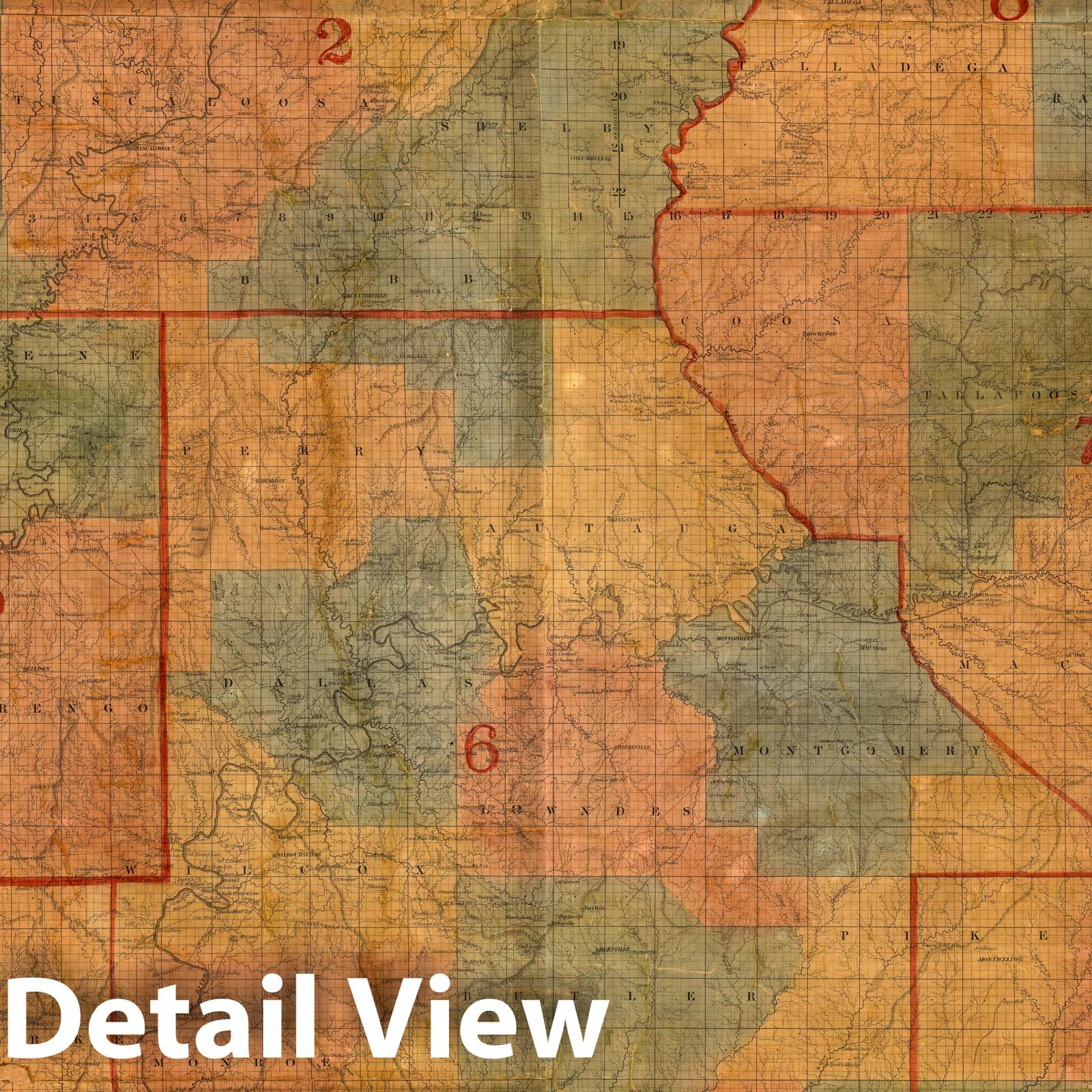 Historic Map : Map of the State of Alabama, 1838 - Vintage Wall Art