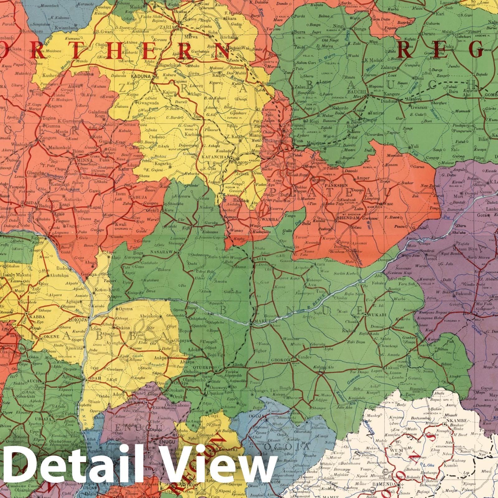 Historic Map : Wall Map, Nigeria - Political: 1924. 1960 - Vintage Wall Art