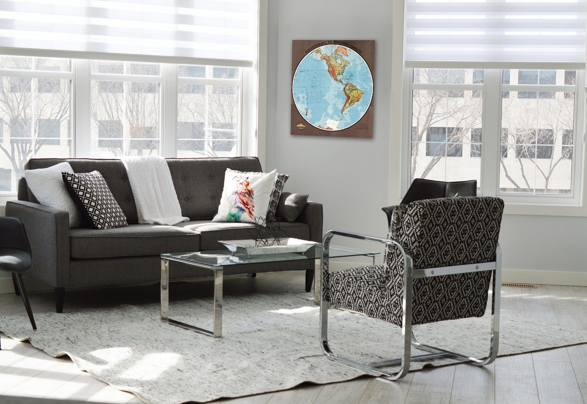 Historic Map - Wall Map, Western Hemisphere - Physical 1920 - Vintage Wall Art