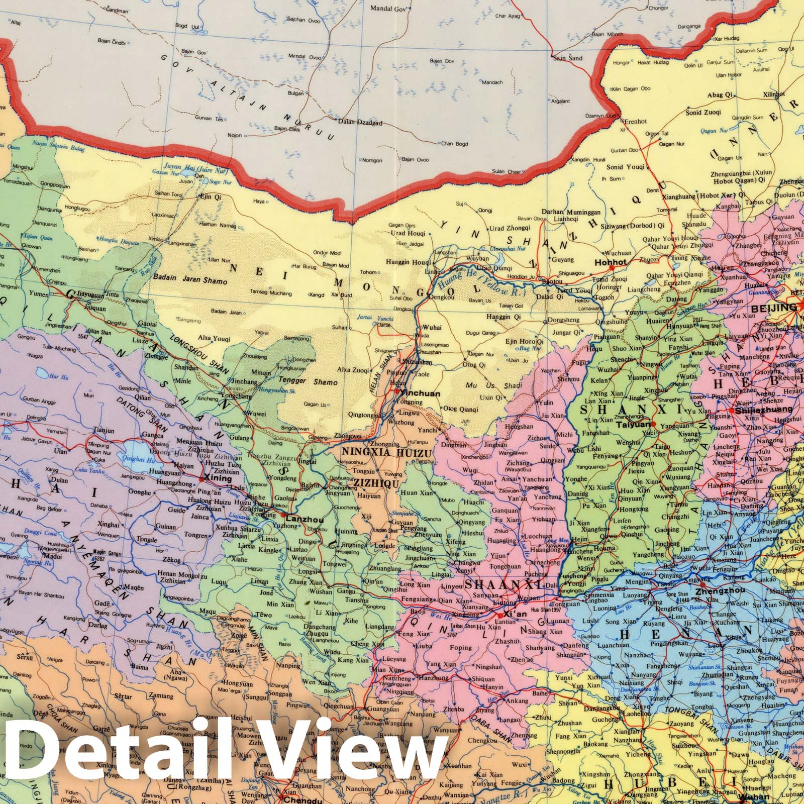 Historic Map - Wall Map, China - Political 1988 - Vintage Wall Art