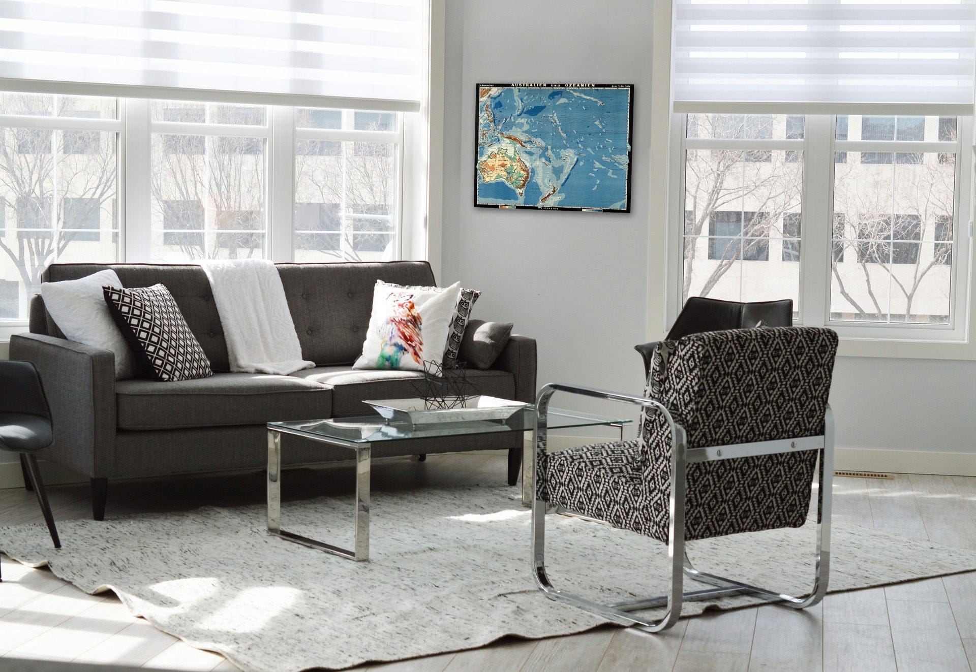 Historic Map : Wall Map, Australia and Polynesia - Physical 1957 - Vintage Wall Art