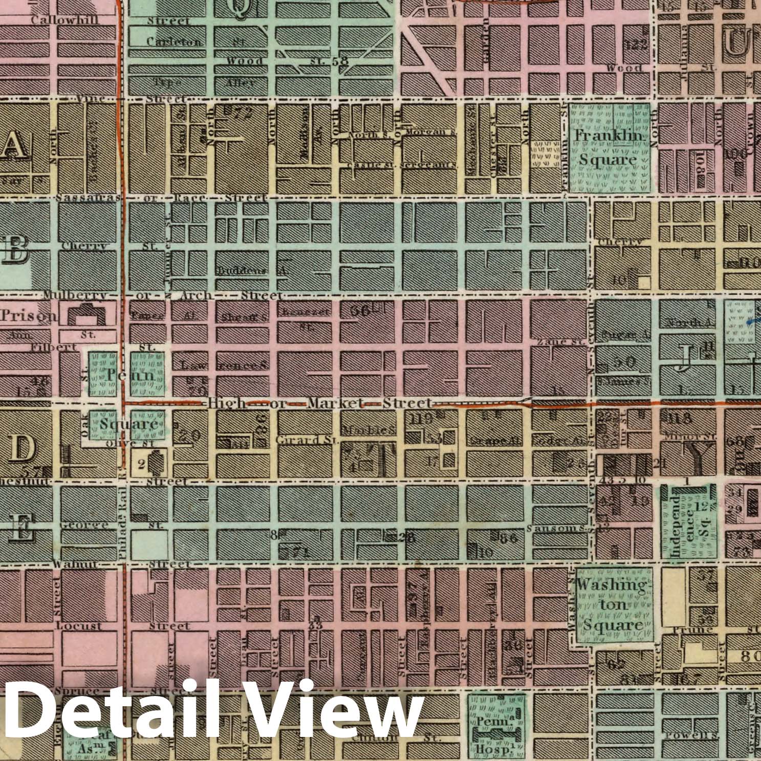 Historic Map - Philadelphia, 1836 Vintage Wall Art
