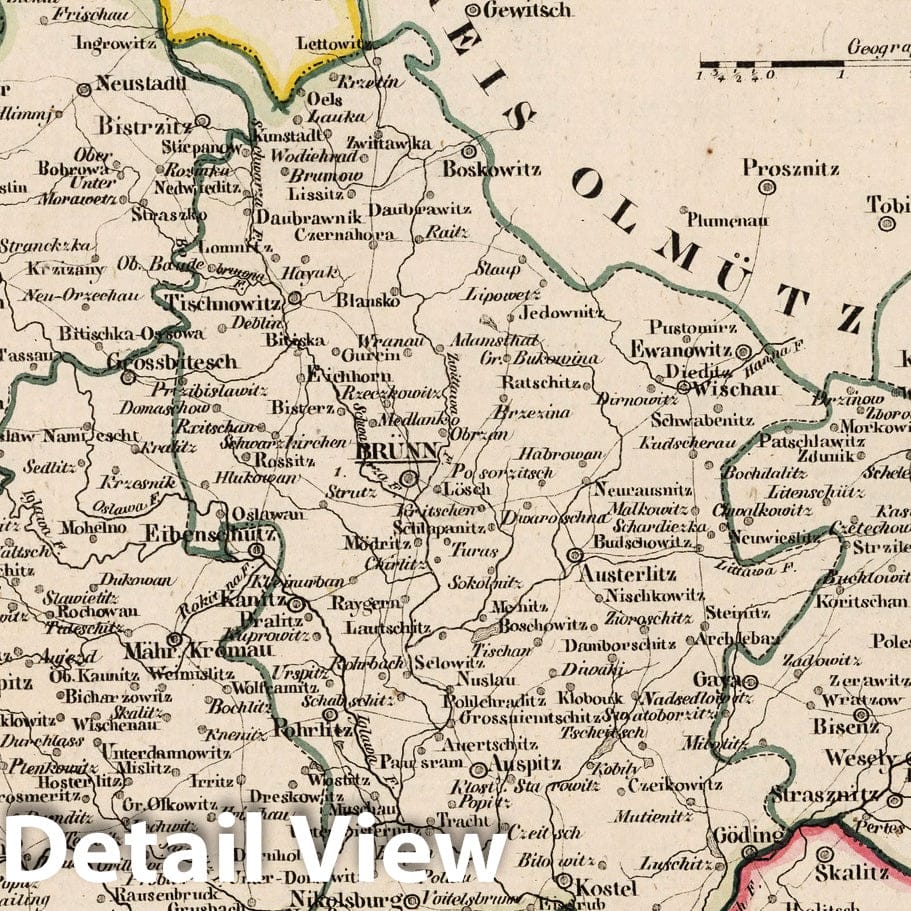 Historic Map : Austria, V.3:11-15:XI:1. Oesterreich. A. Deutsche Erbstaaten.VIII. Markgrafsch: Maehren Kreis, 1828 Atlas , Vintage Wall Art