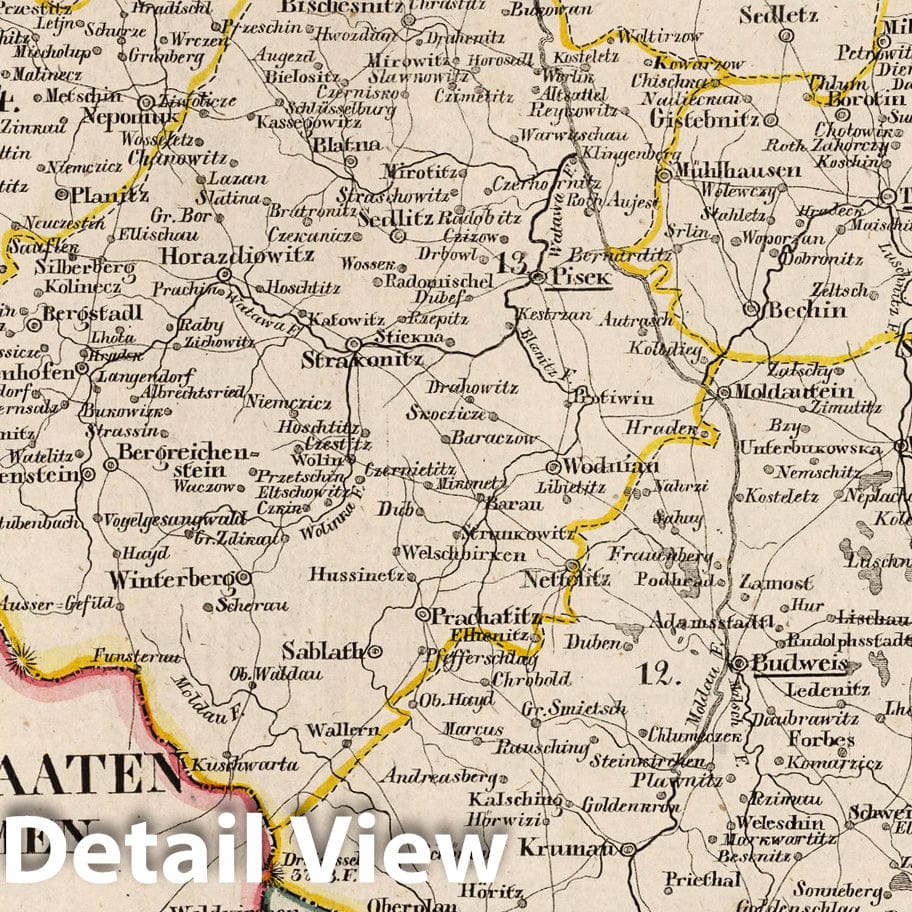 Historic Map : Austria, V.3:11-15:XI:1. Oesterreich. A. Deutsche Erbstaaten.VII. Konigr: Bohmen Kreis, 1828 Atlas , Vintage Wall Art