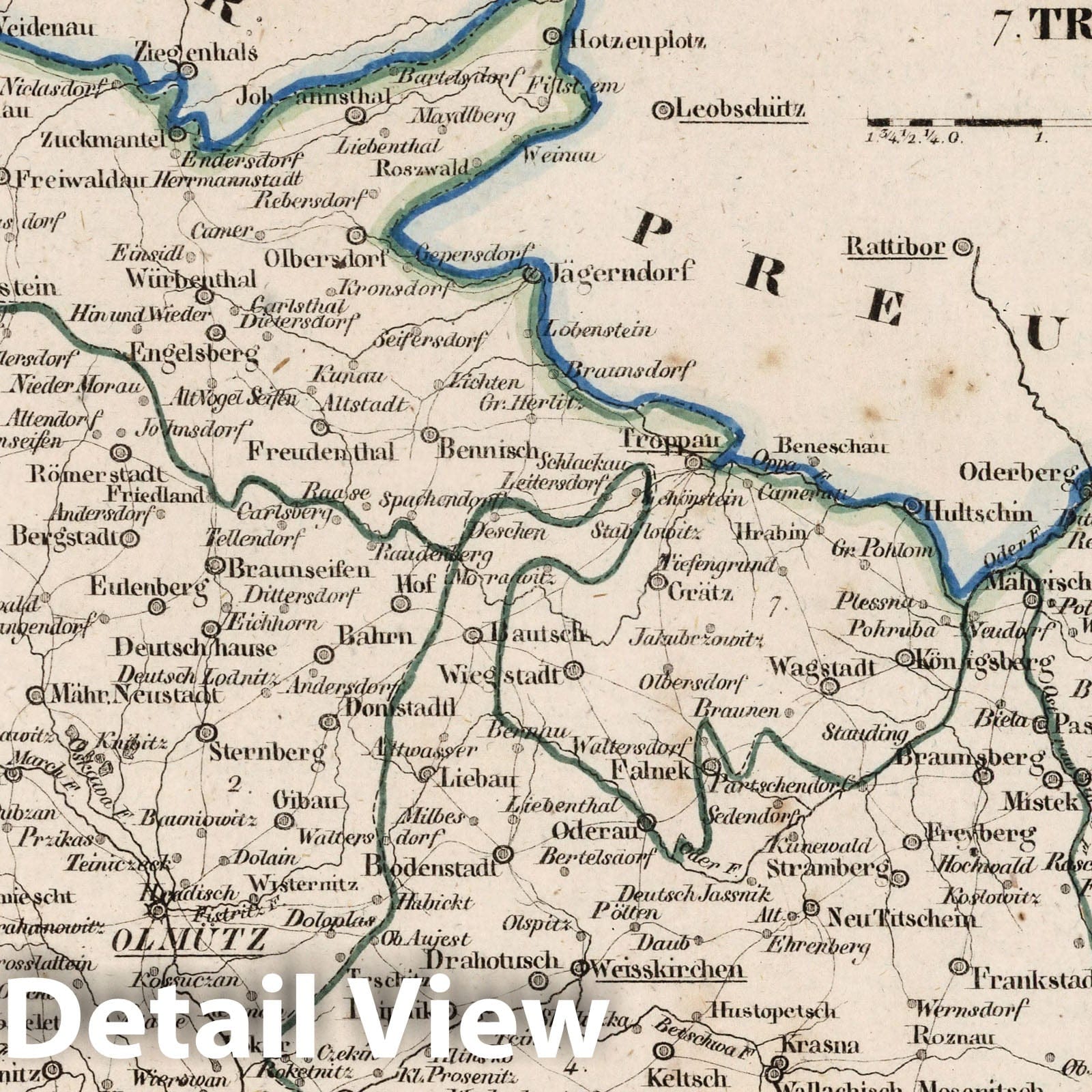 Historic Map : Austria, V.3:11-15:XI:1.Oesterreich. A. Deutsche Erbstaaten. VIII. Markgrafsch: Maehren Oest: Schlesien Kreis, 1828 Atlas , Vintage Wall Art