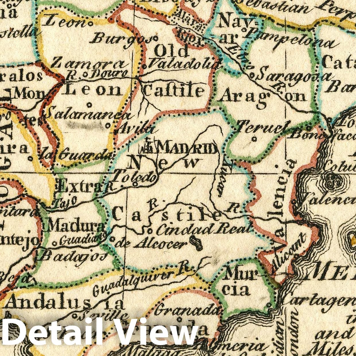 Historic Map : Spain And Portugal. Atlas Minimus or a New Set of Pocket Maps of the Several Empires, Kingdoms and States of the Known World, 1758 Atlas - Vintage Wall Art