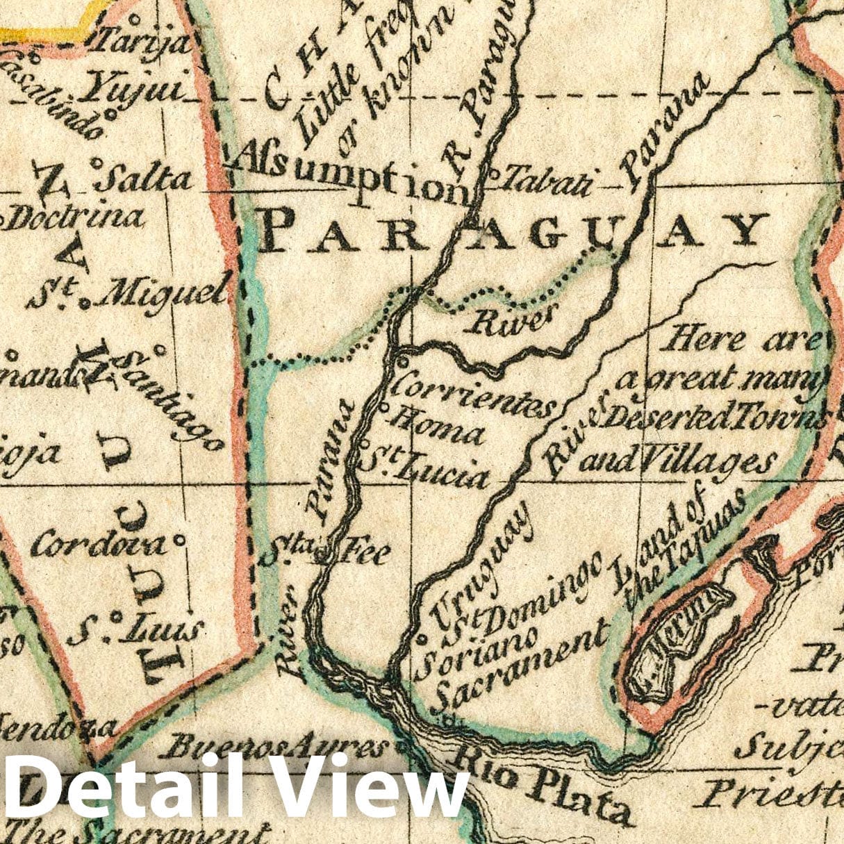 Historic Map : Paraguay And Tucuman. Atlas Minimus or a New Set of Pocket Maps of the Several Empires, Kingdoms and States of the Known World, 1758 Atlas - Vintage Wall Art