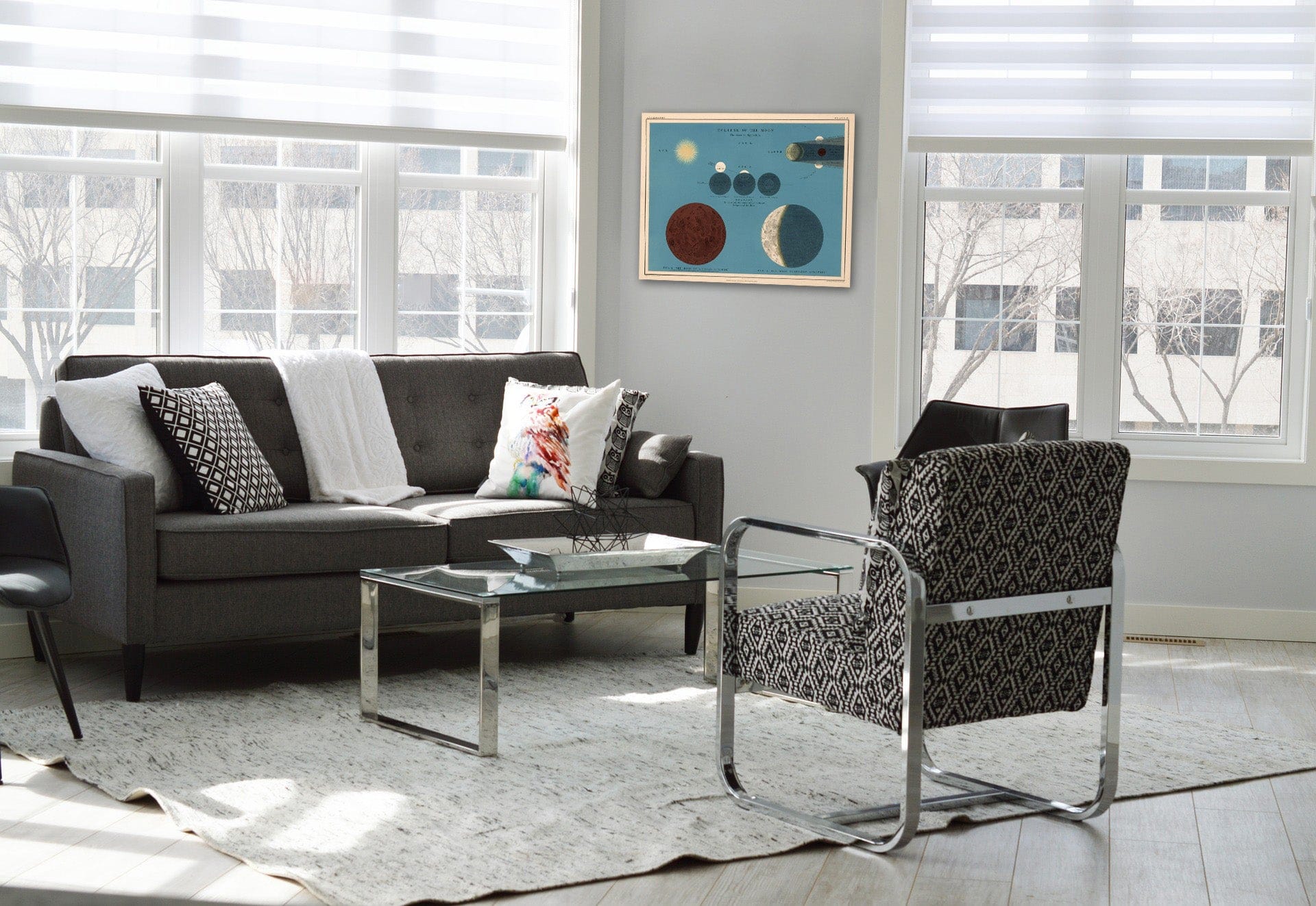 Historic Map : Plate 6. Eclipse of The Moon, 1869 Celestial Atlas - Vintage Wall Art