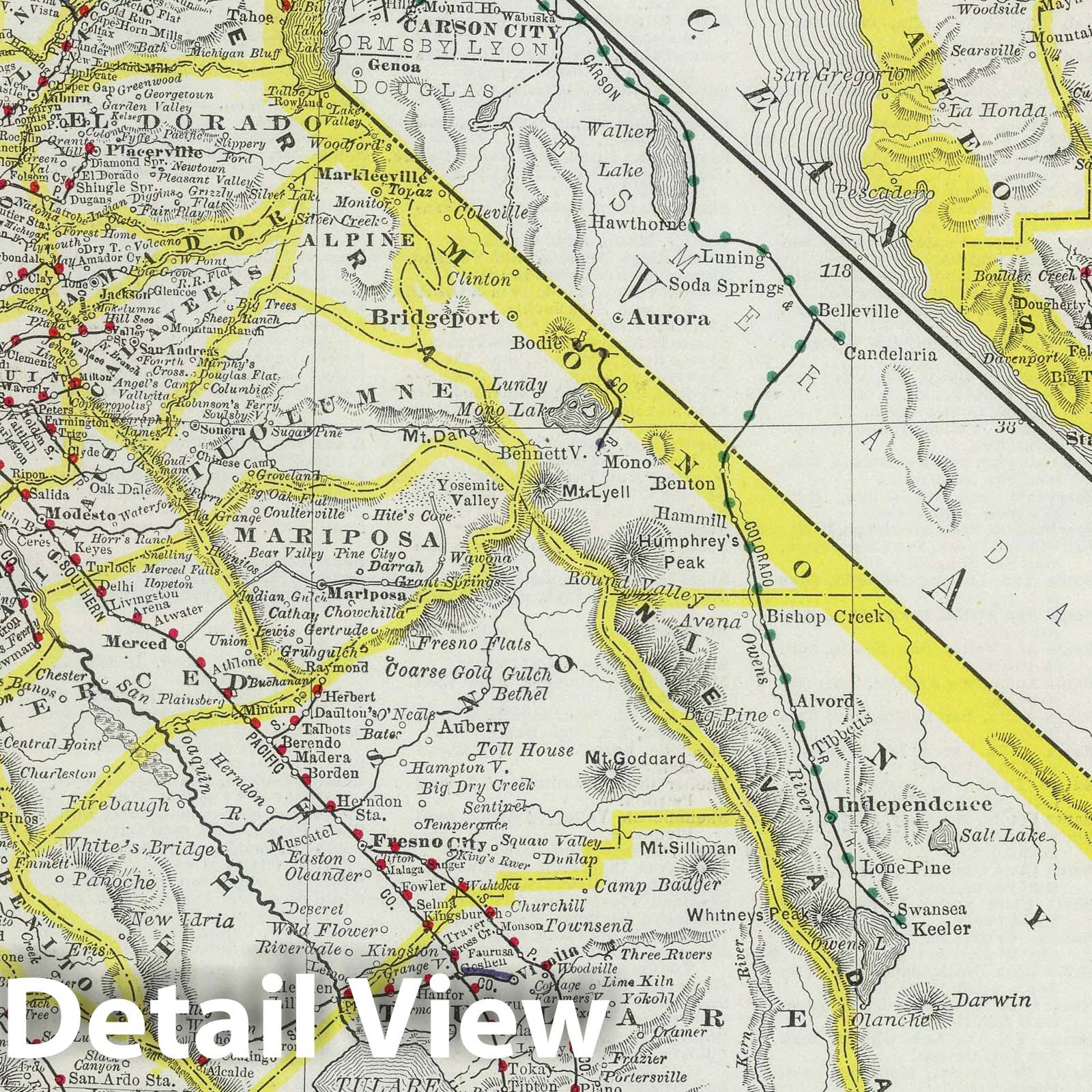 Historic Wall Map : National Atlas - 1889 California. - Vintage Wall Art