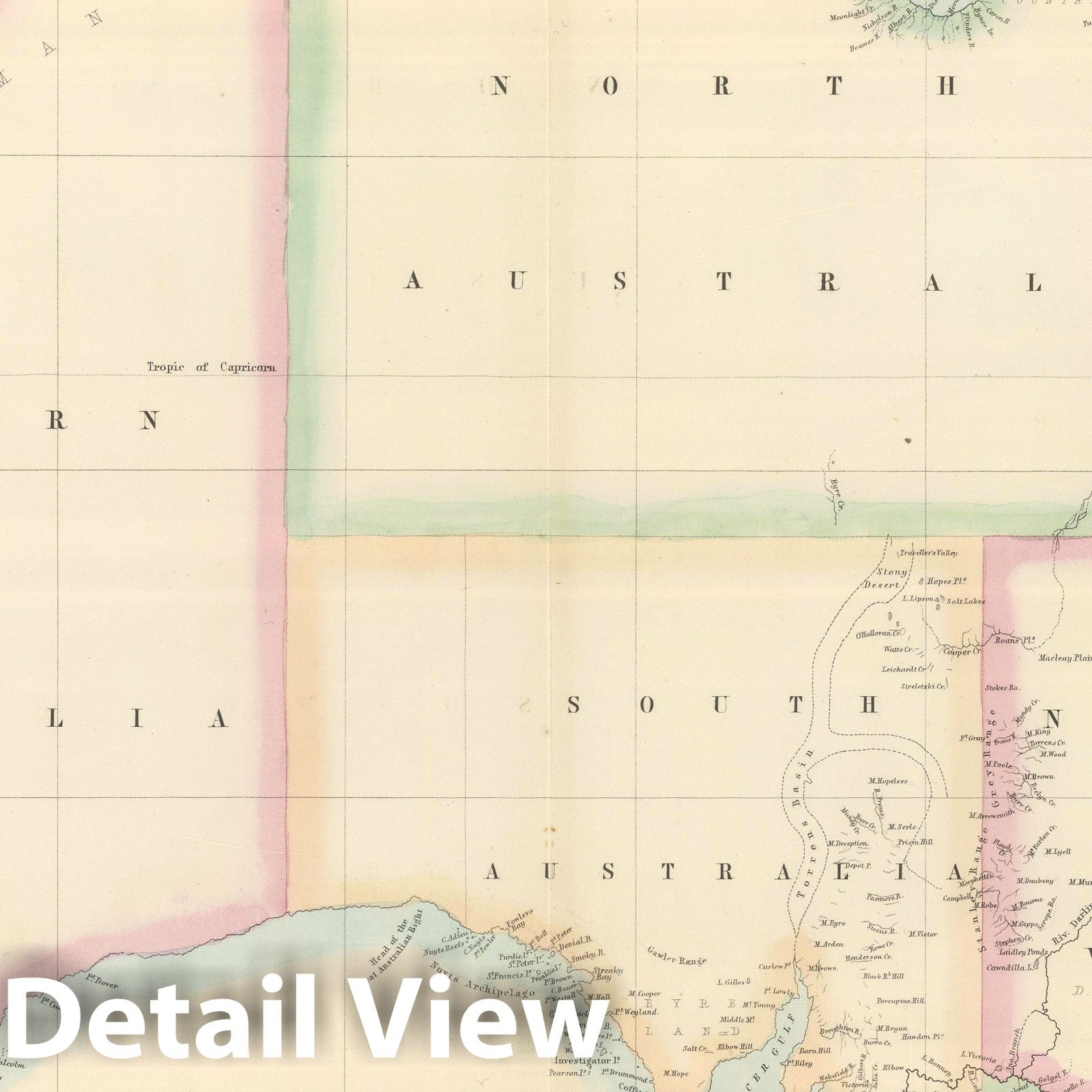 Historic Map : 1854 Australia : Vintage Wall Art