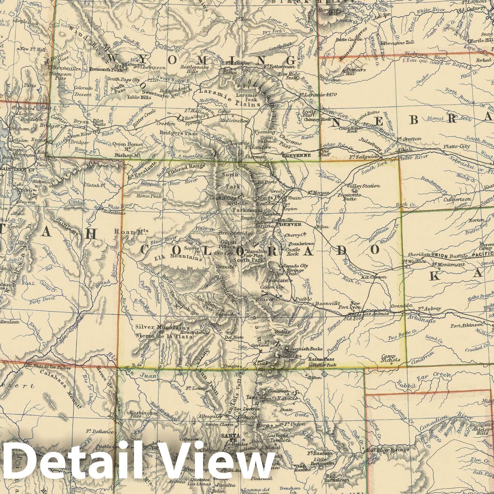 Historic Map - World Atlas - 1879 Western United States. - Vintage Wall Art