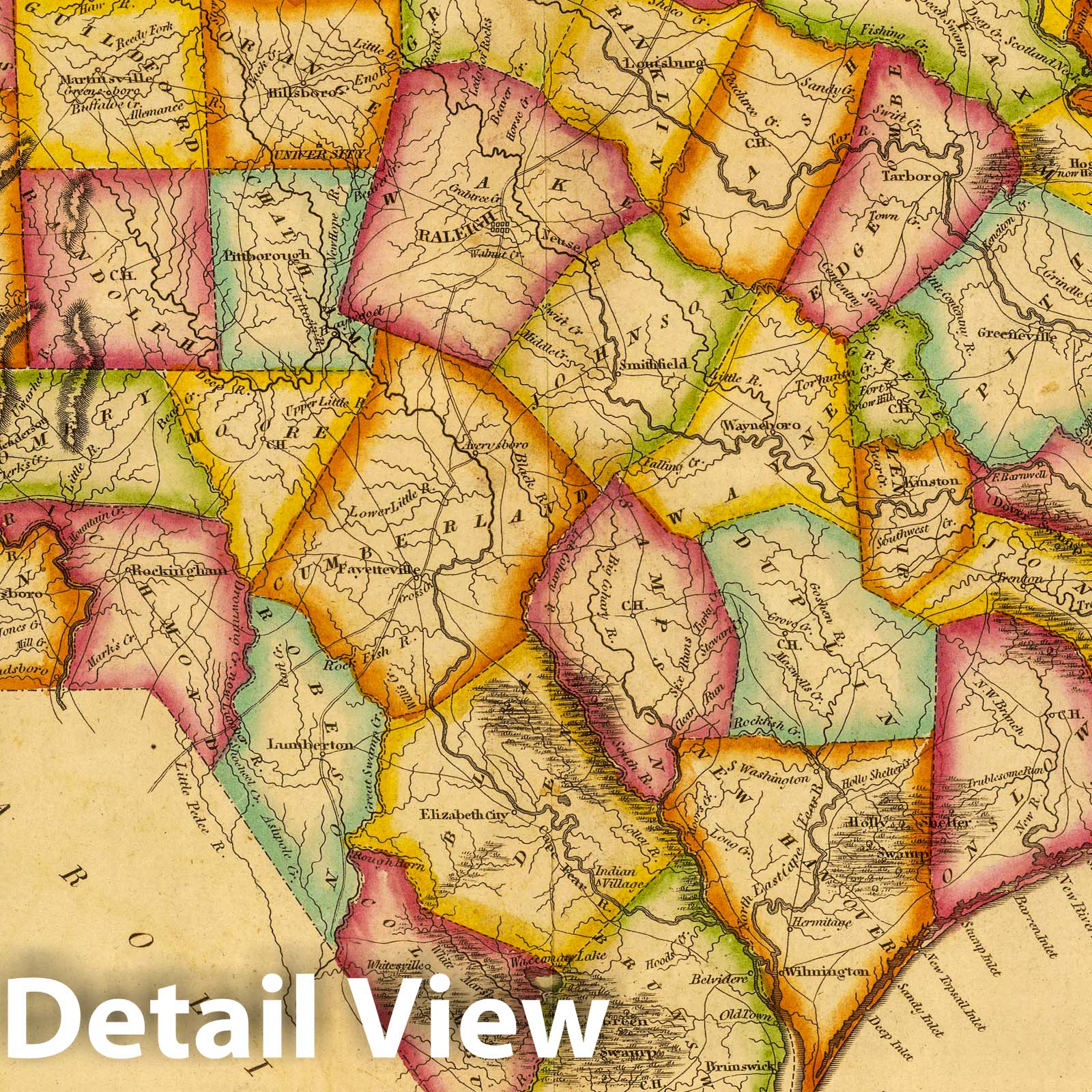 Historic Map : 1822 North Carolina. - Vintage Wall Art