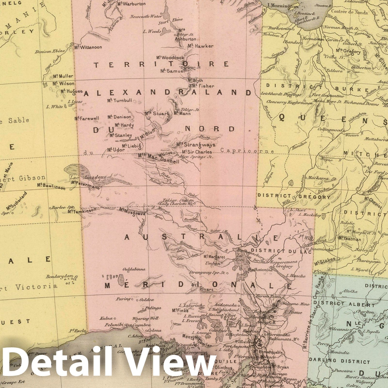 Historic Map : Australia, 1892 Australie. , Vintage Wall Art
