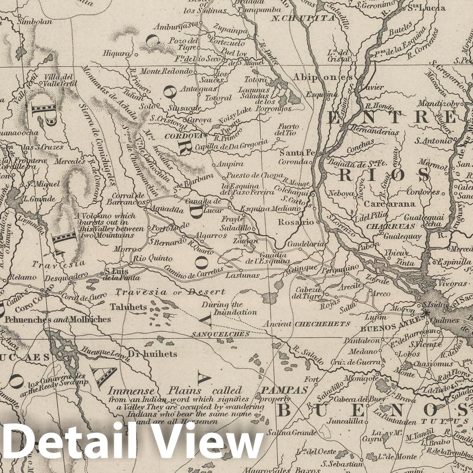 Historic Map : Argentina; Chile, 1848 Chili, La Plata, and Uruguay. , Vintage Wall Art